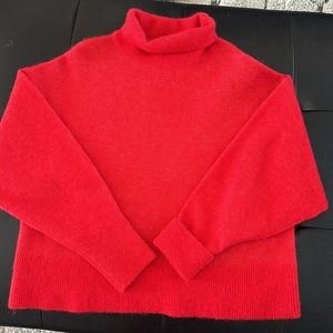 & Other Stories bright red over sized turtleneck sweater